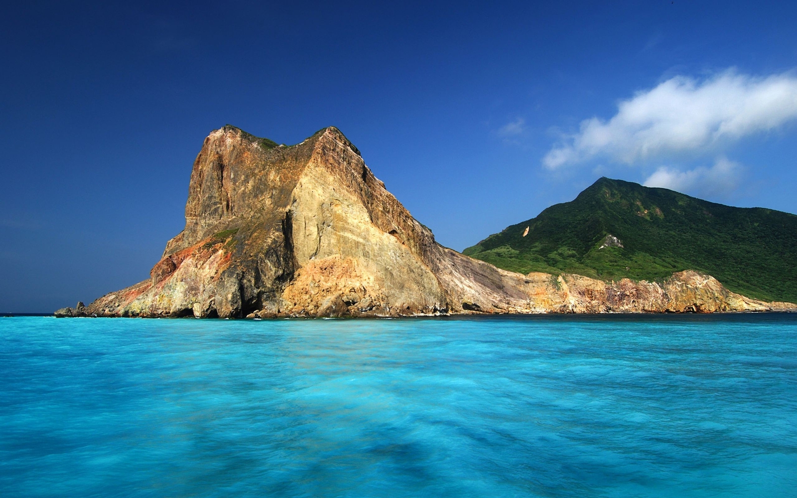 Landscape sea cliff island tropical nature taiwan asia Custom Gaming Mat Desk