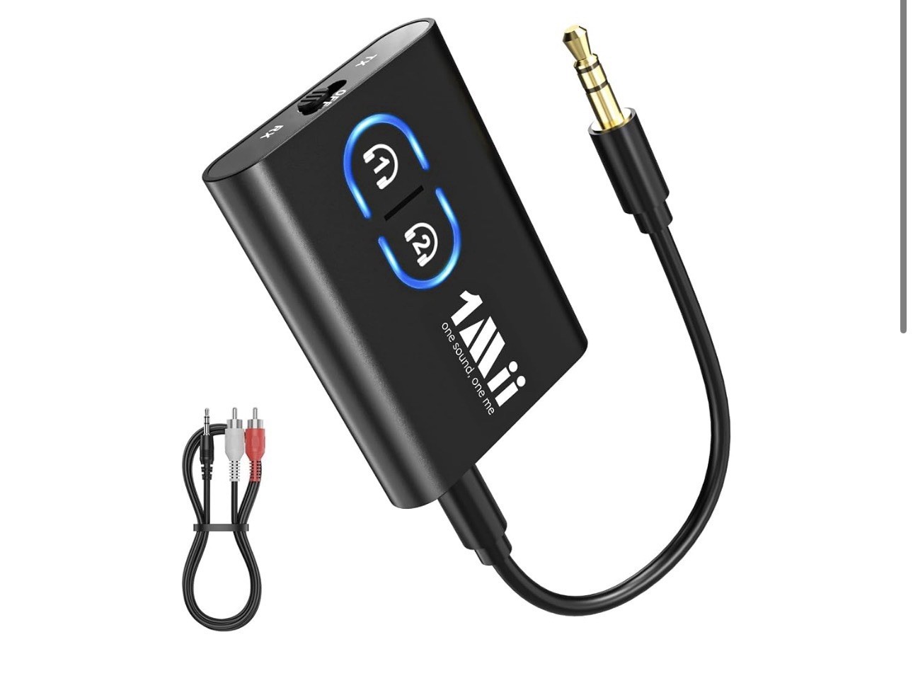 1Mii ML300 Bluetooth 5.3 Transmitter Receiver aptX Low Latency Dual Link AUX RCA