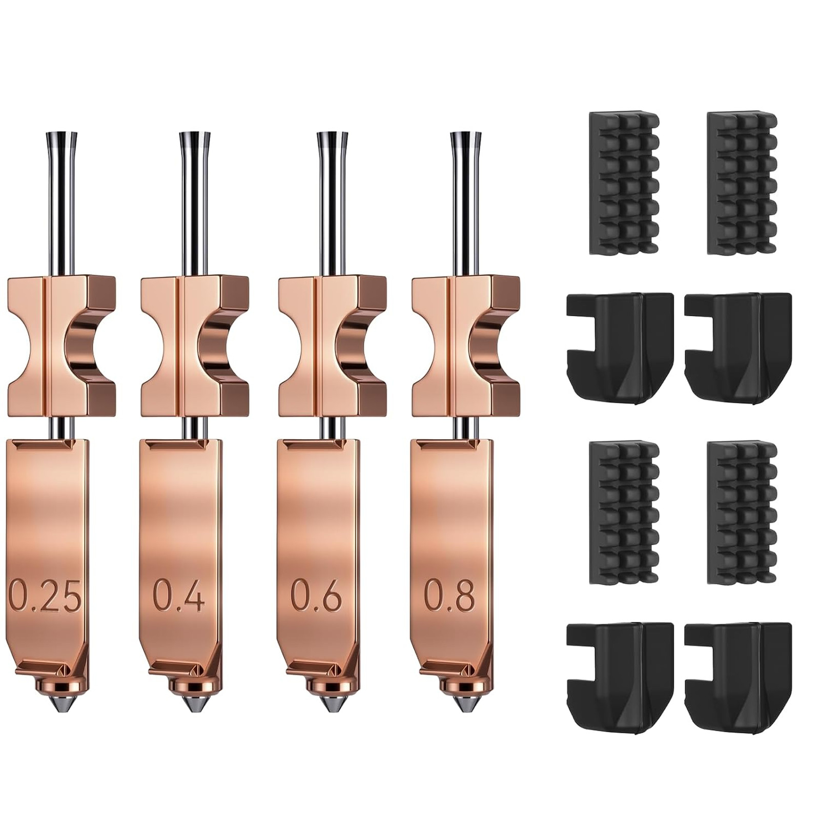 4PCS AD5X Quick-Swap Copper Alloy Hardened Steel Nozzle-0.25/0.4/0.6/0.8mm