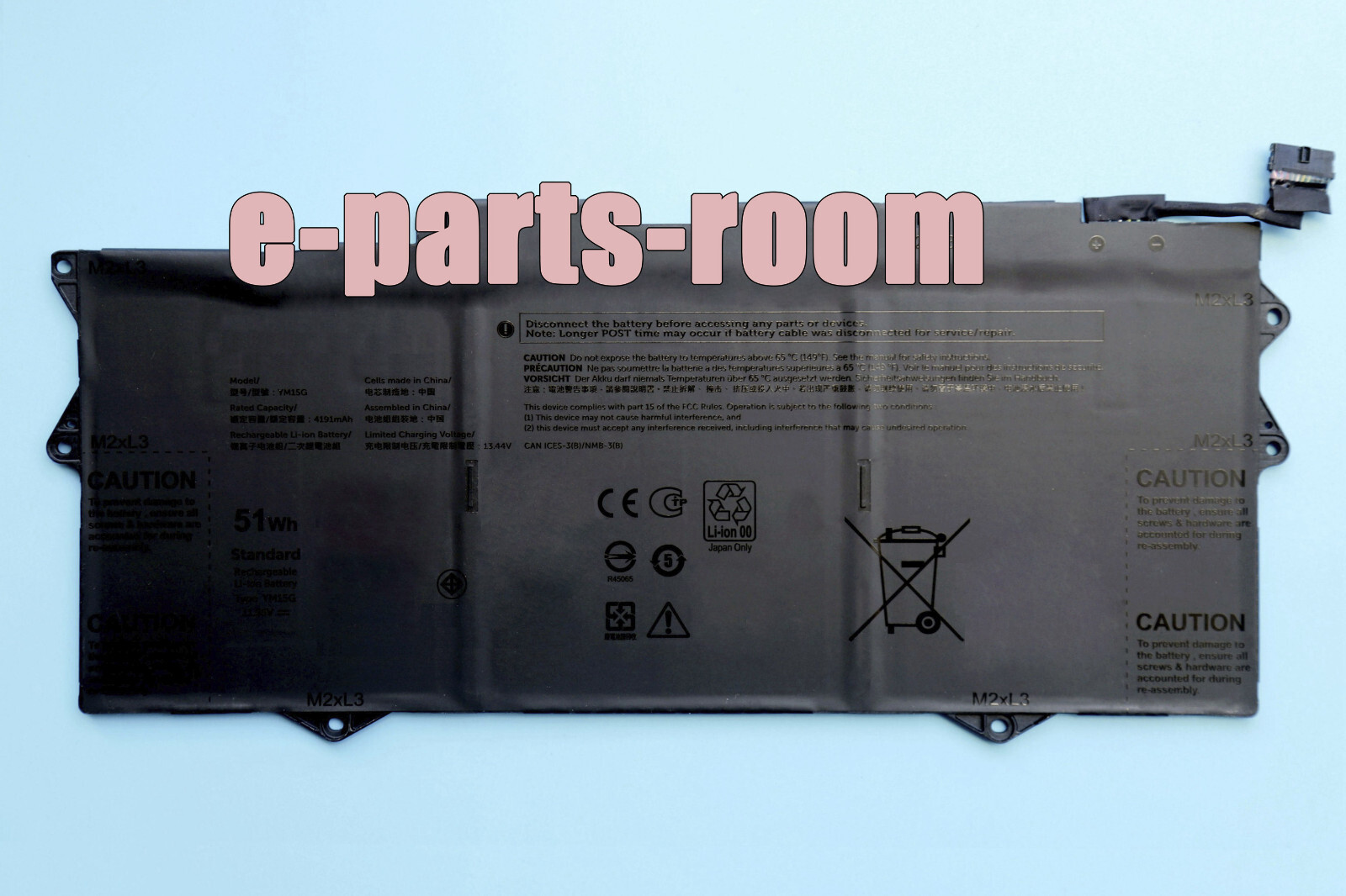 New YM15G 51Wh Laptop Battery for XPS 13 9315 [Not for 2-in-1]Series 31CP4/78/90