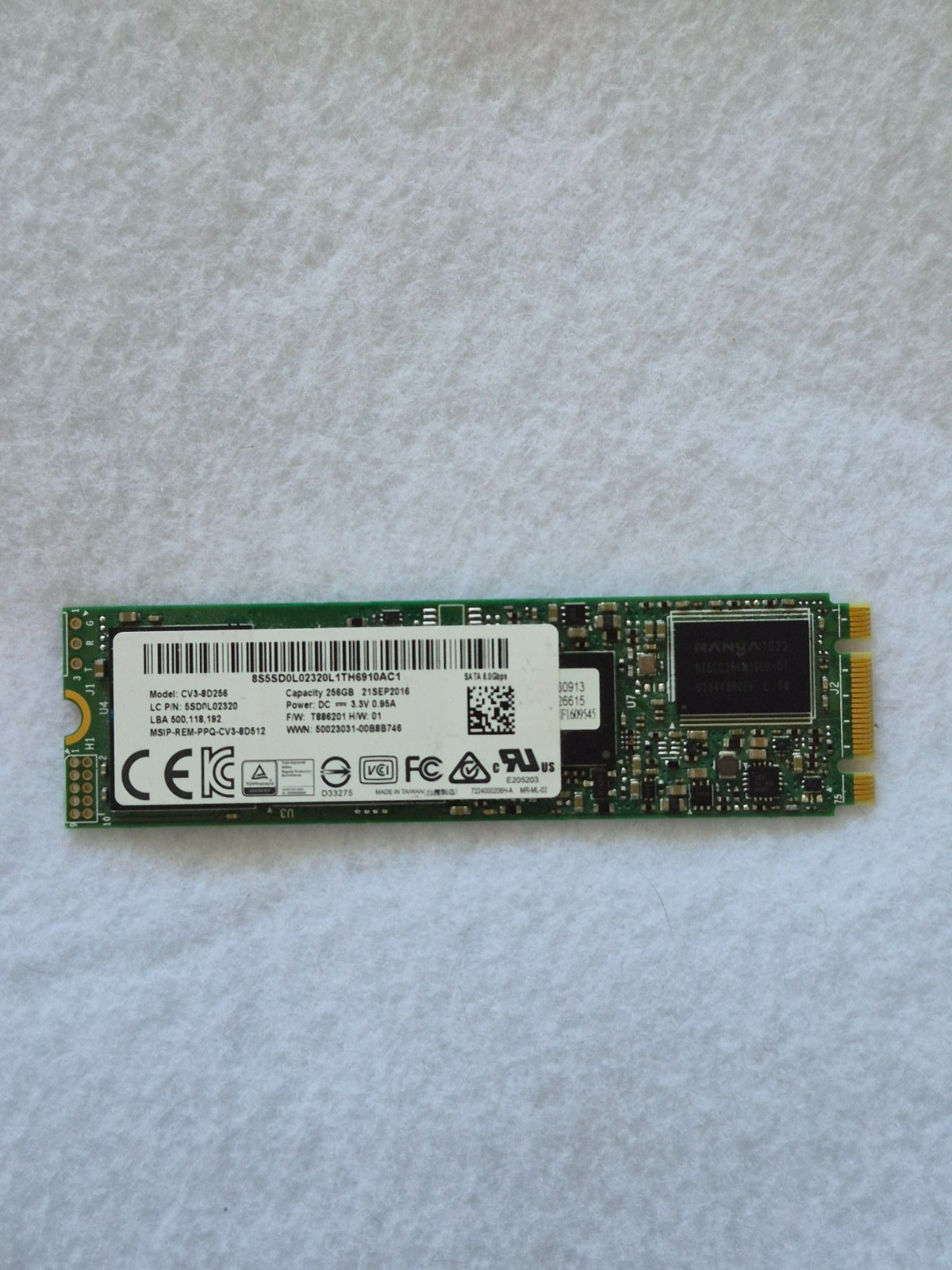 Lite-On CV3-8D256 256GB M.2 2280 SATA III SSD Solid State Drive CDI TESTED GOOD