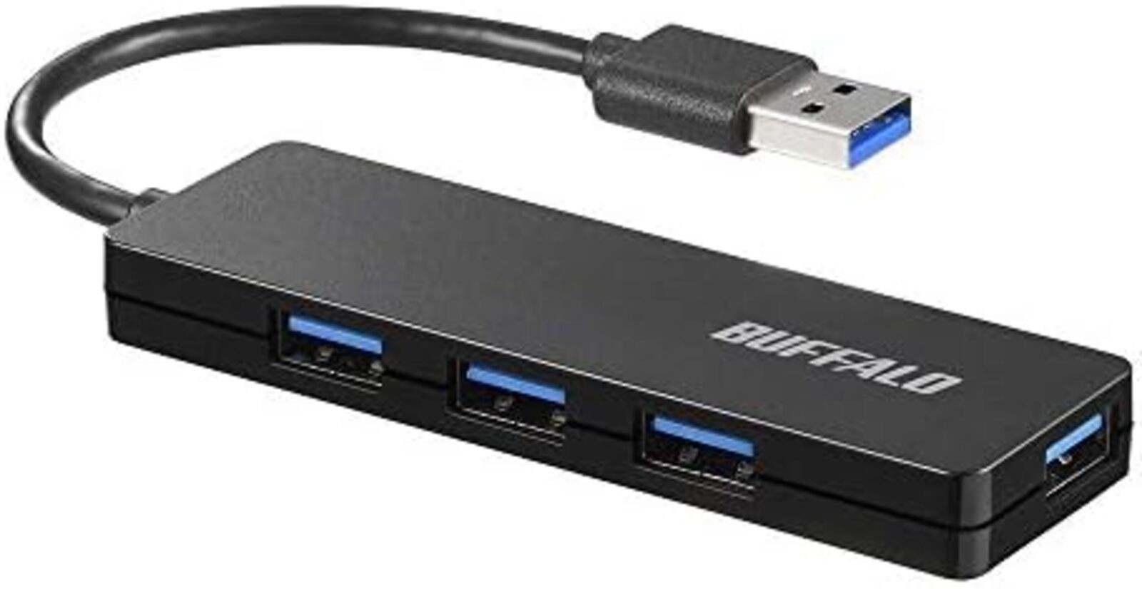 Buffalo USB Hub (BSH4U125U3BK) - Slim Design 4 Ports USB 3.0 Bus Powered Japan