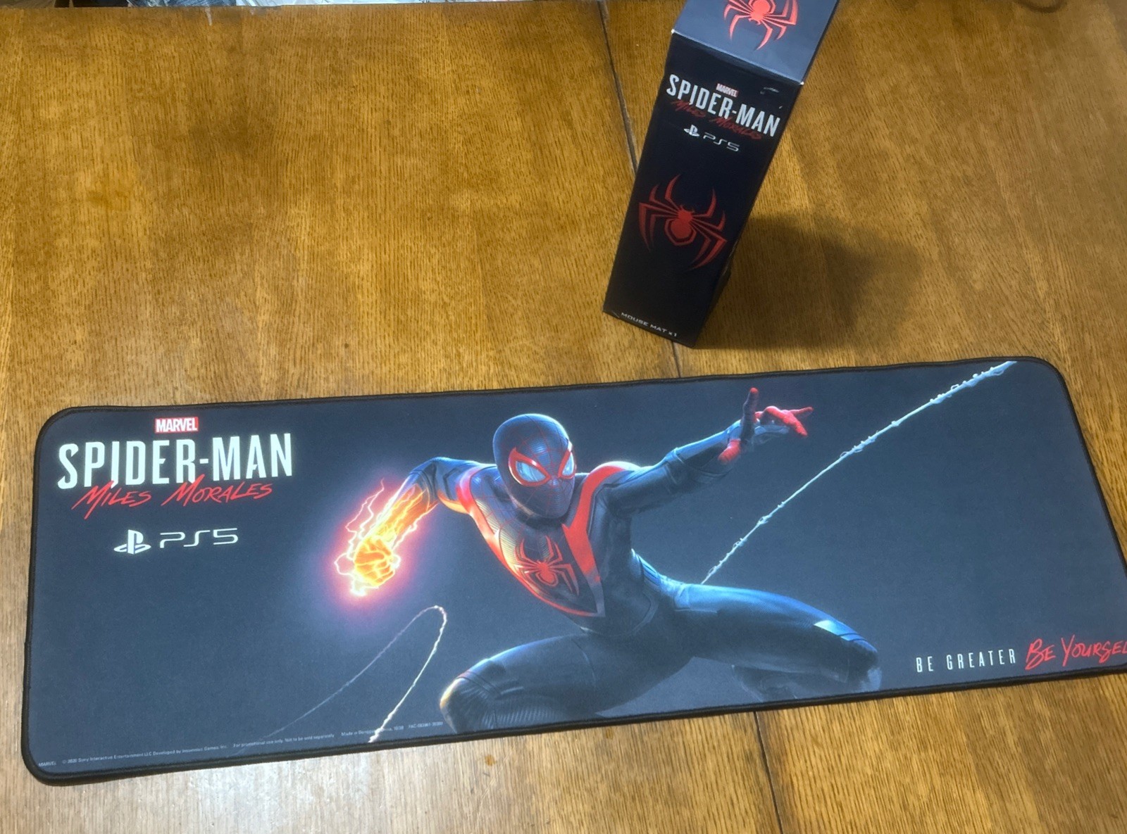 Marvel Miles Morales Mouse Pad XL PS5 Promo 12" x 35"