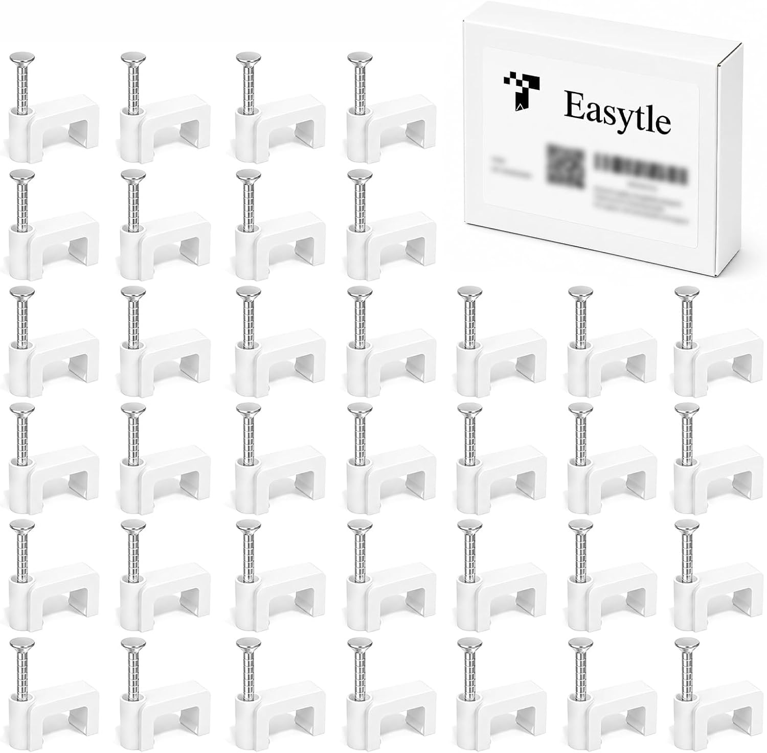 Cable Clips Nail in Cable Clips 100 Pcs 8Mm Flat Ethernet Cable Wall Clips Cable