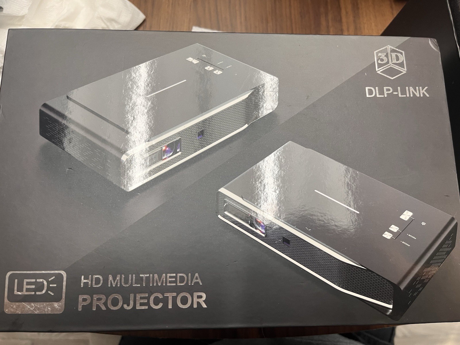 Toumei V6 DLP LED HD Multimedia 3D Projector USB HDMI Ethernet Silver