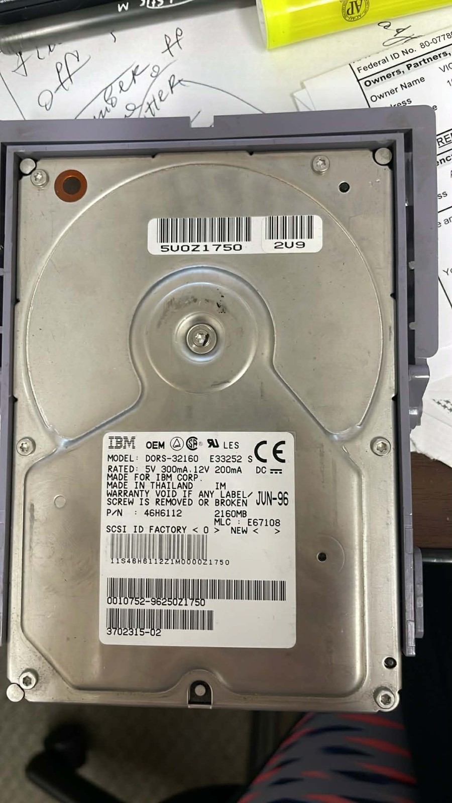 IBM 46h6112 DORS-32160 2.1GB Internal 5400RPM SCSI 80 PIN 3.5 Hard Drive