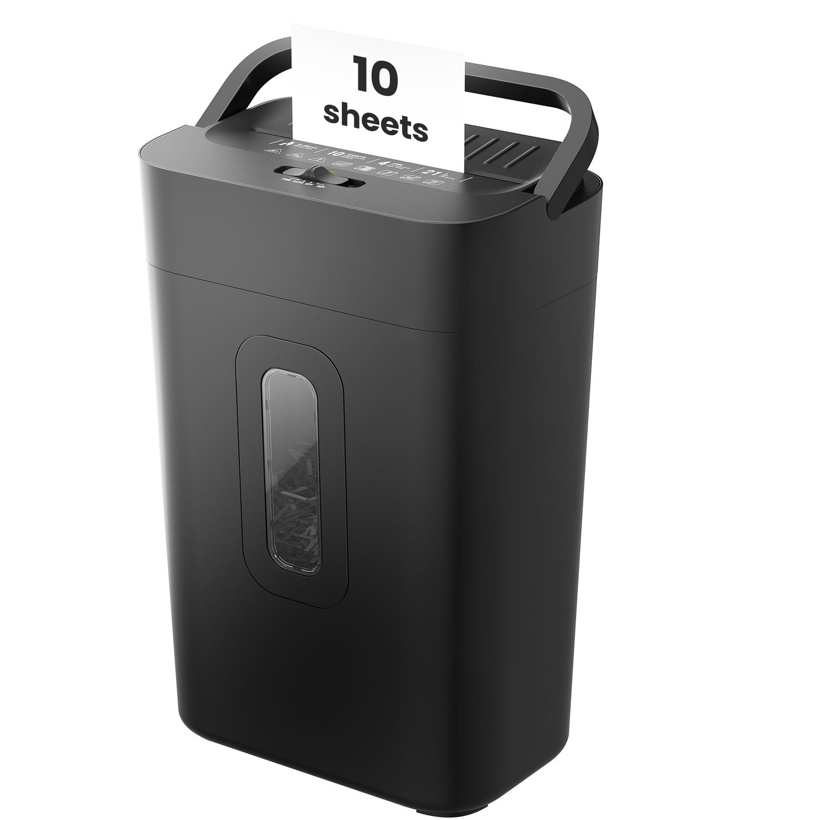 Paper Shredder 10 Sheet Cross Cut 5.55 Gallon Heavy Duty Locksworth Portable