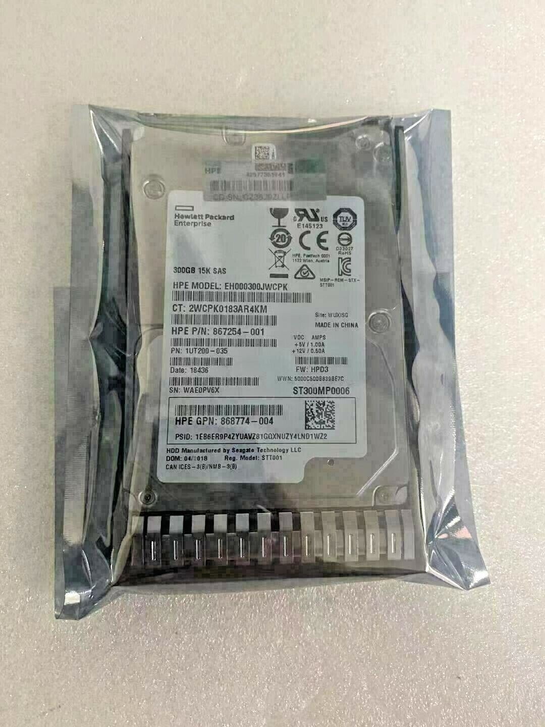 New HP 870753-B21 870792-001 300GB 15K 12G SFF 2.5" SAS SC DS HDD HARD DRIVE