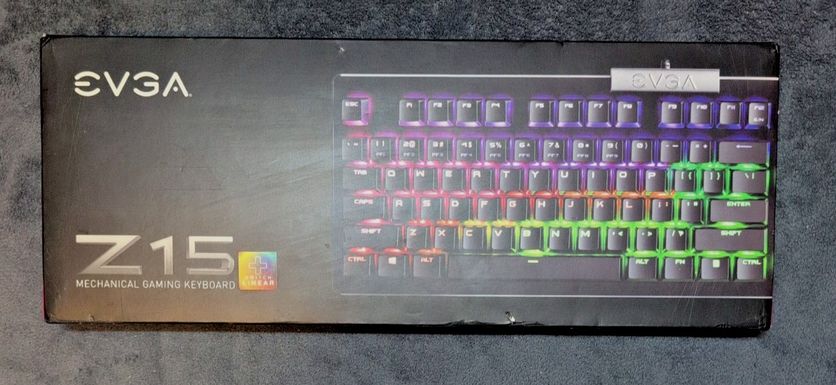 NEW EVGA Z15 RGB Mechanical Gaming Keyboard 821-W1-15US-KR Kailh Silver Hot-Swap