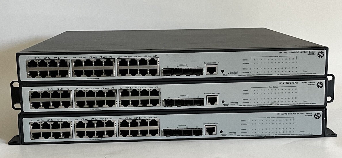3 HP V1910-24G-PoE 170W JE008A 24-Port Gigabit Managed PoE Ethernet Switch