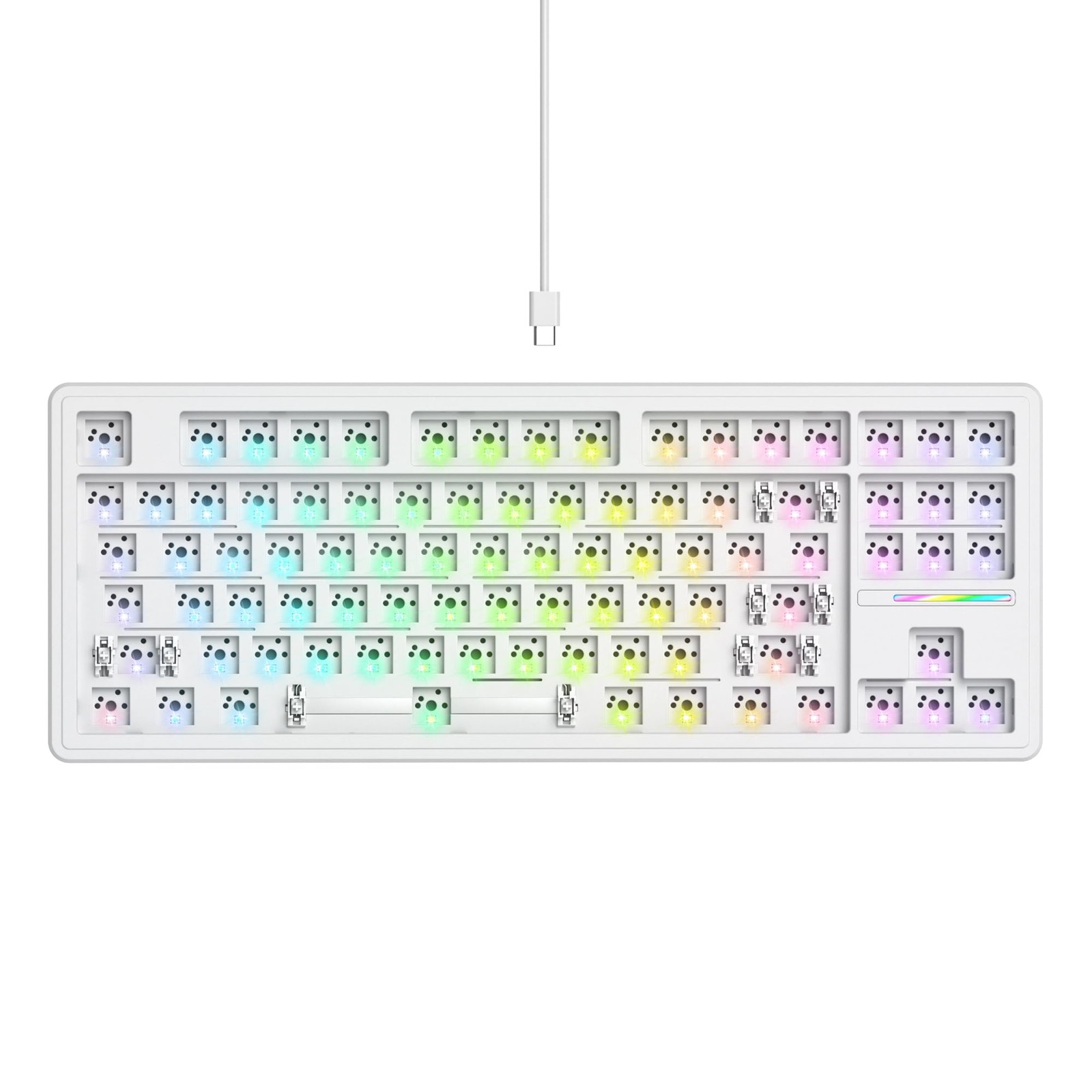 GTSP 75% Custom Barebones Keyboard kit Gasket Mouted，Blank DIY Silent TKL Mec...
