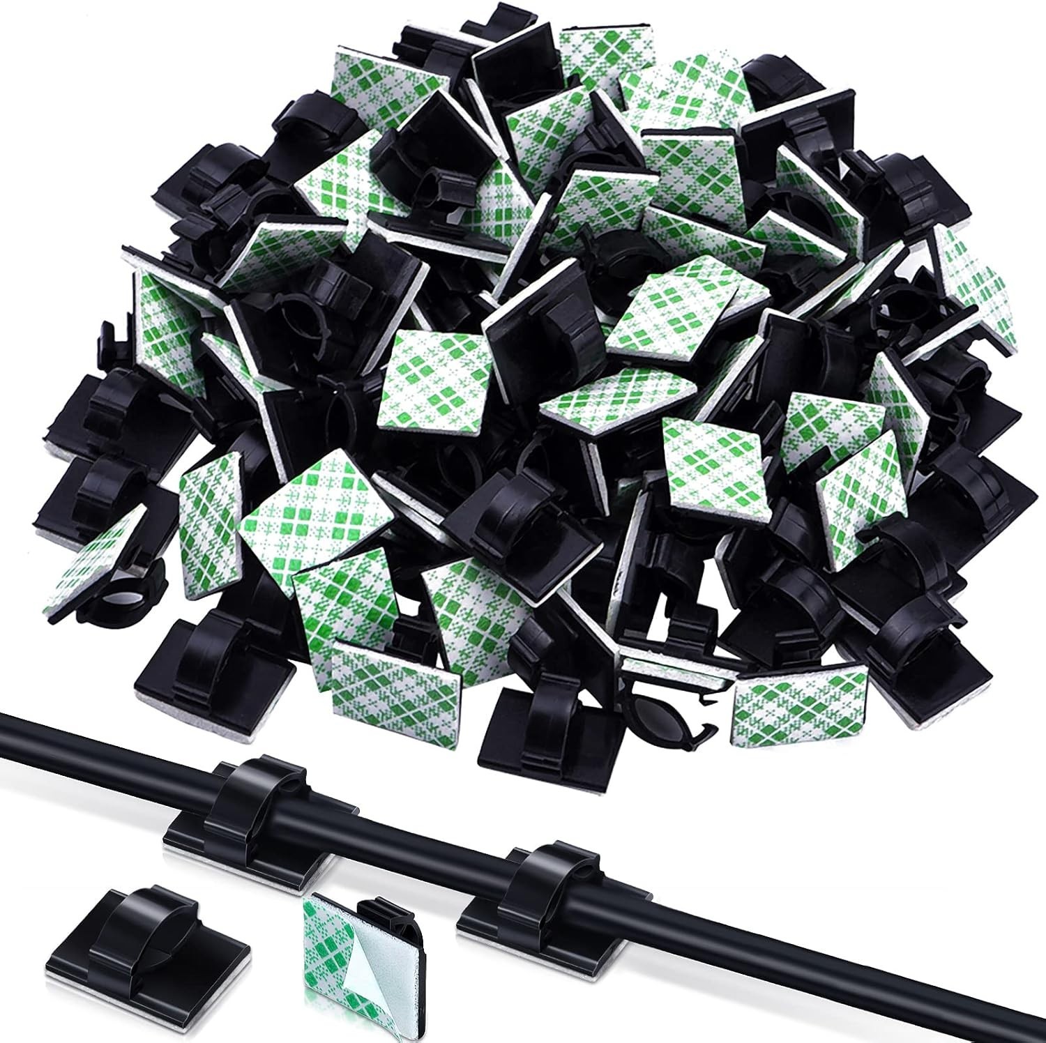 100 piezas de clips adhesivos para cables clips resistentes para cables soportes