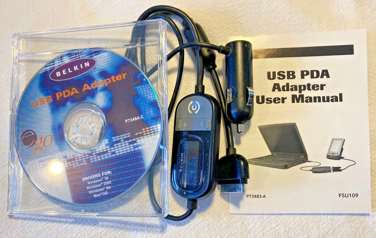 USB PDA Adaptor F5U109, Black for Car, User Manual & CD, Used, Reduced Pice.
