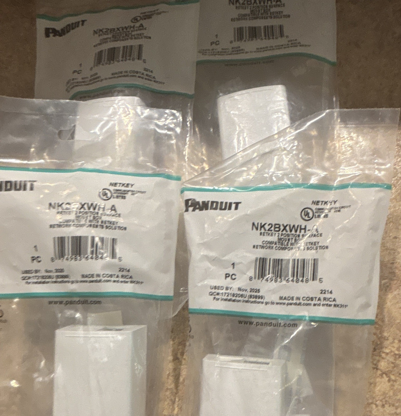 10--Panduit NetKey NK2BXWH-A 2-Port Surface Mount Box White RJ-45  lot of 10