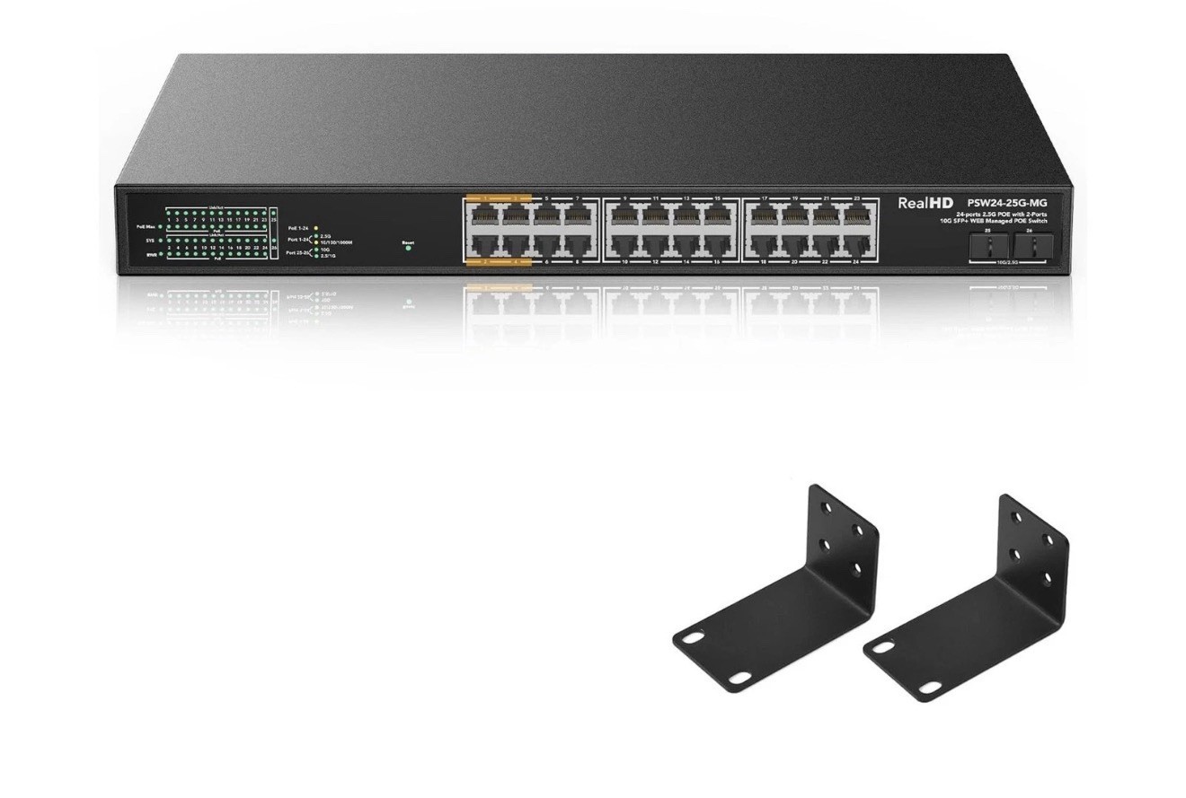 24 Port 2.5Gb PoE+ Managed Ethernet Network Switch 24 PoE+ Port @500W | PoE++...