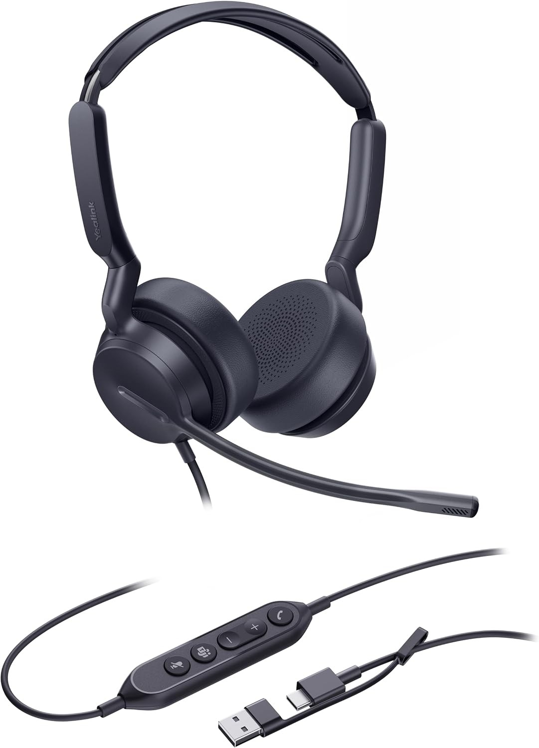 Yealink UH42 Dual USB Wired Headset USB-C/A Adapter Stereo UC 1308195