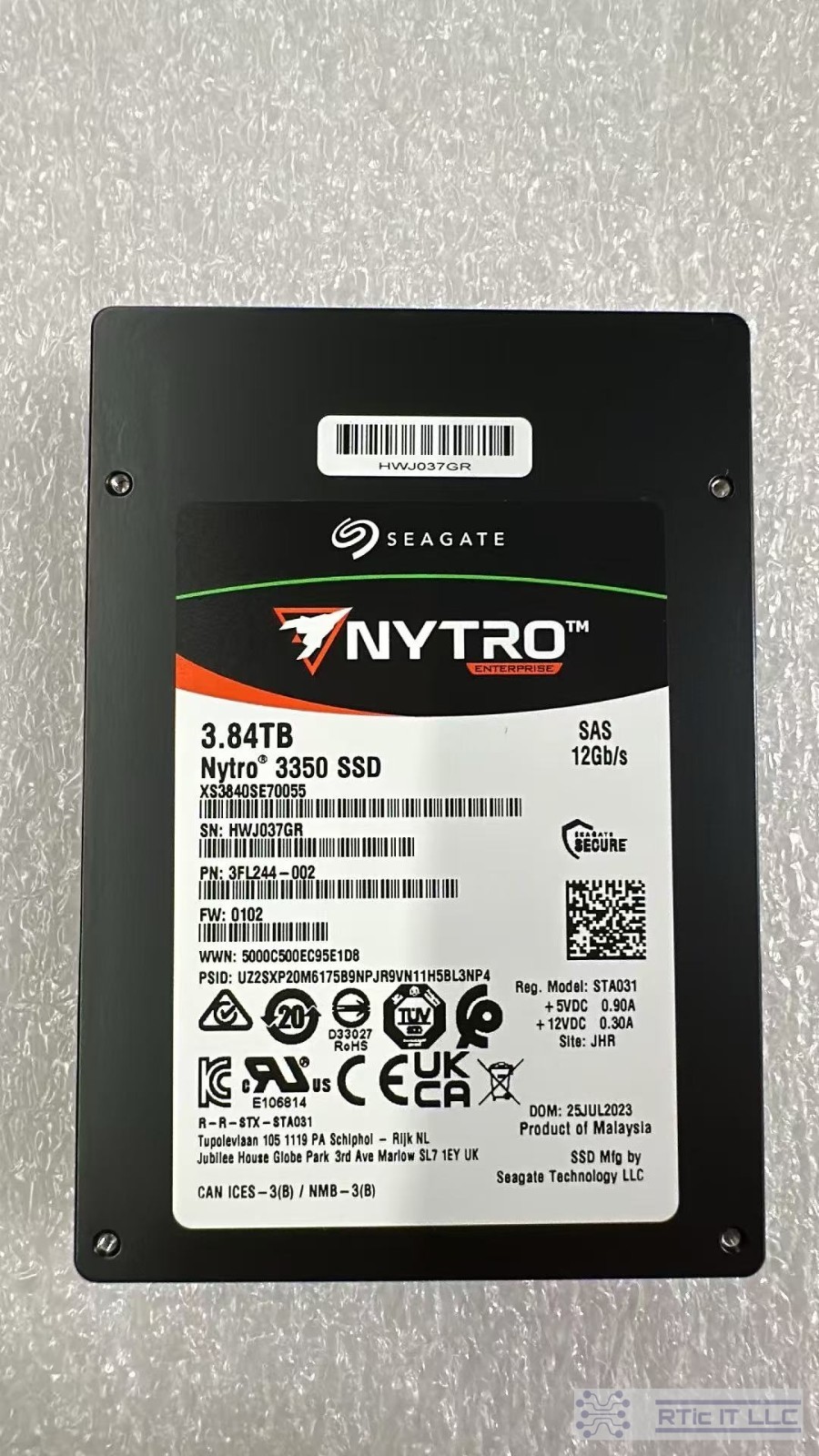 New Pull Seagate Nytro 3350 3.84TB SAS 12Gb/s 2.5" SSD XS3840SE70055