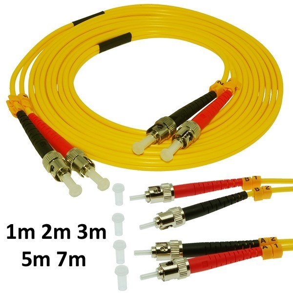 1m-7m ST to ST Duplex Single Mode 9/125 Fiber Optical Optic Patch Cable Cord