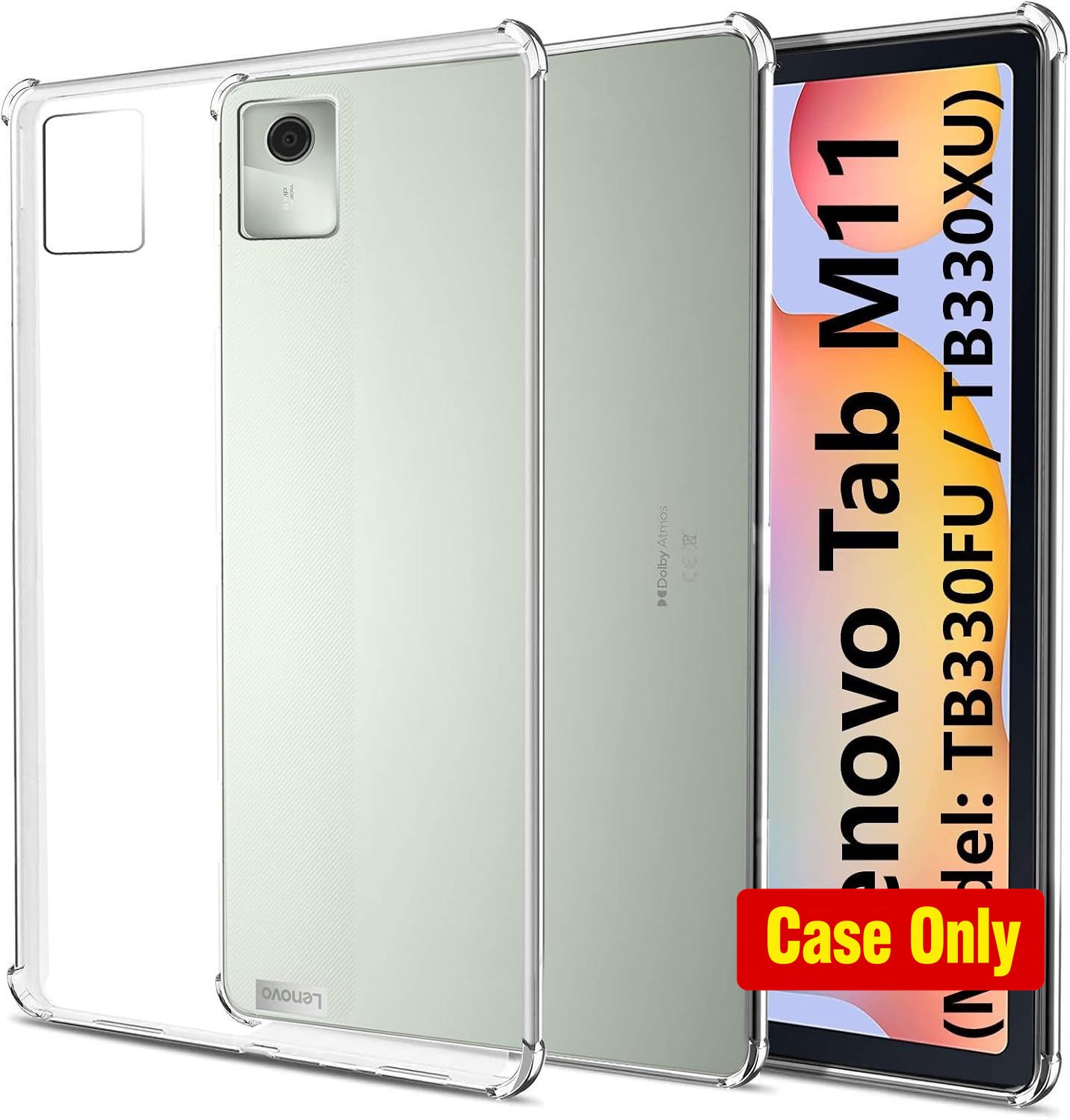Case for Lenovo Tab M11, Ultra Thin Silicone Shockproof Back Shell, Clear Transp