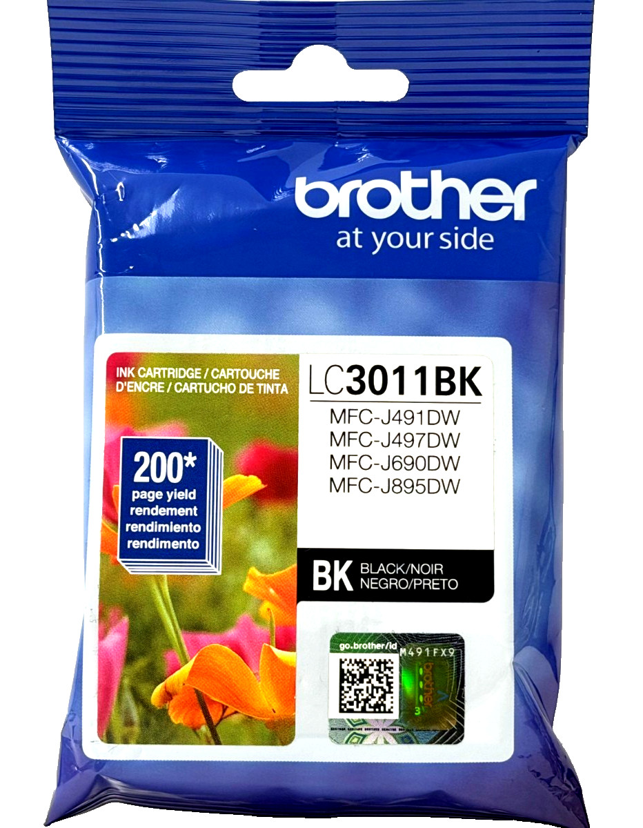 New Genuine Brother LC3011 Black Ink Cartridges MFC-J497DW In Date 2027-2028
