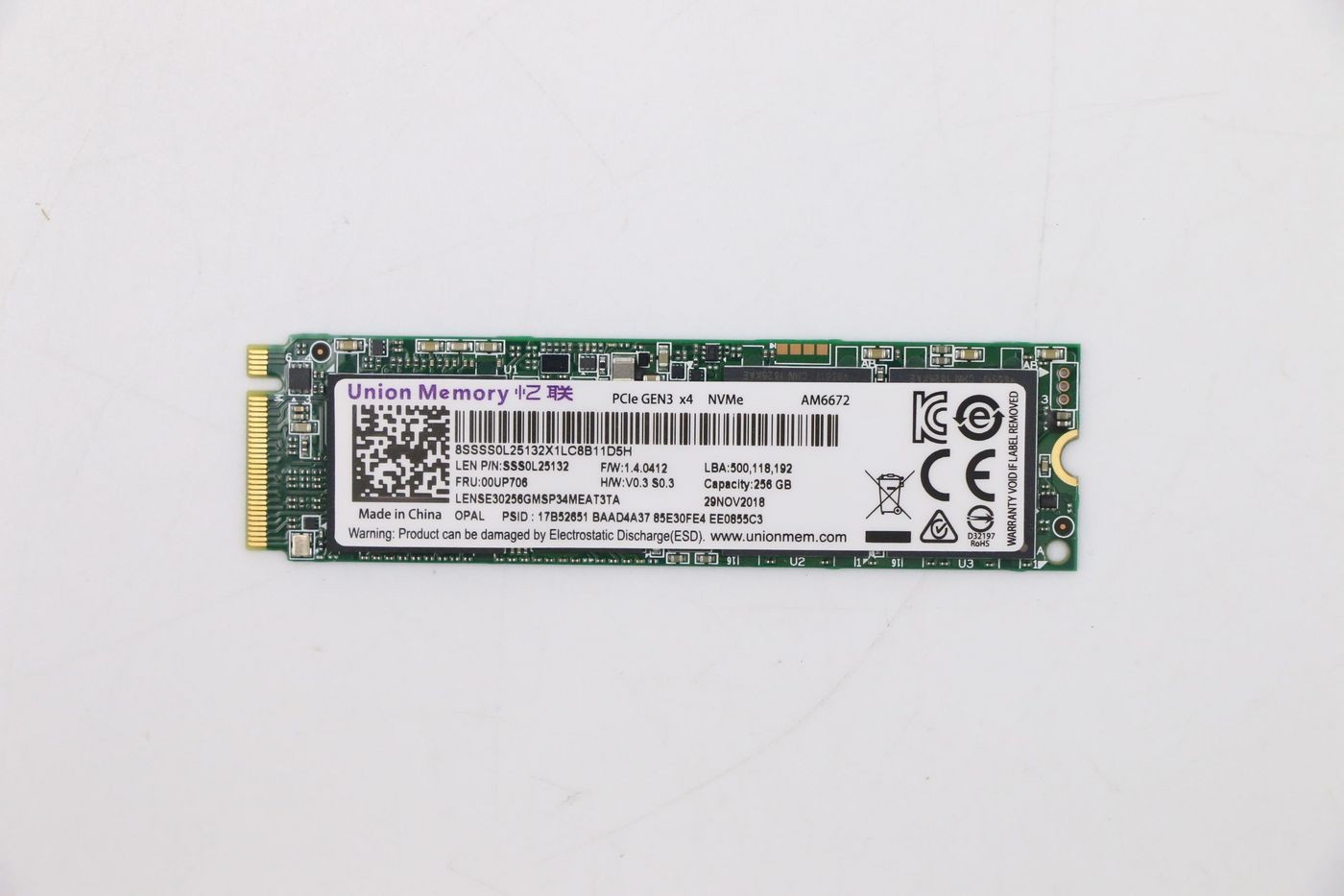 Lenovo 00UP706 256G PCIe 3x4 ~E~