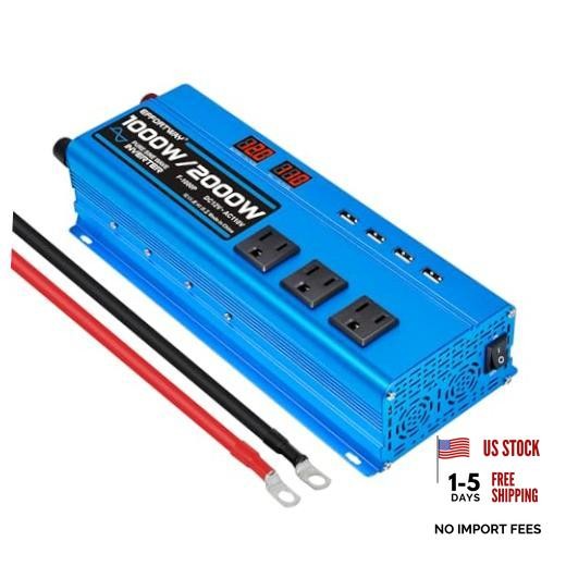 1000W Pure Sine Wave Inverter DC 12V to AC 110V/120V Converter 2000w 1000w