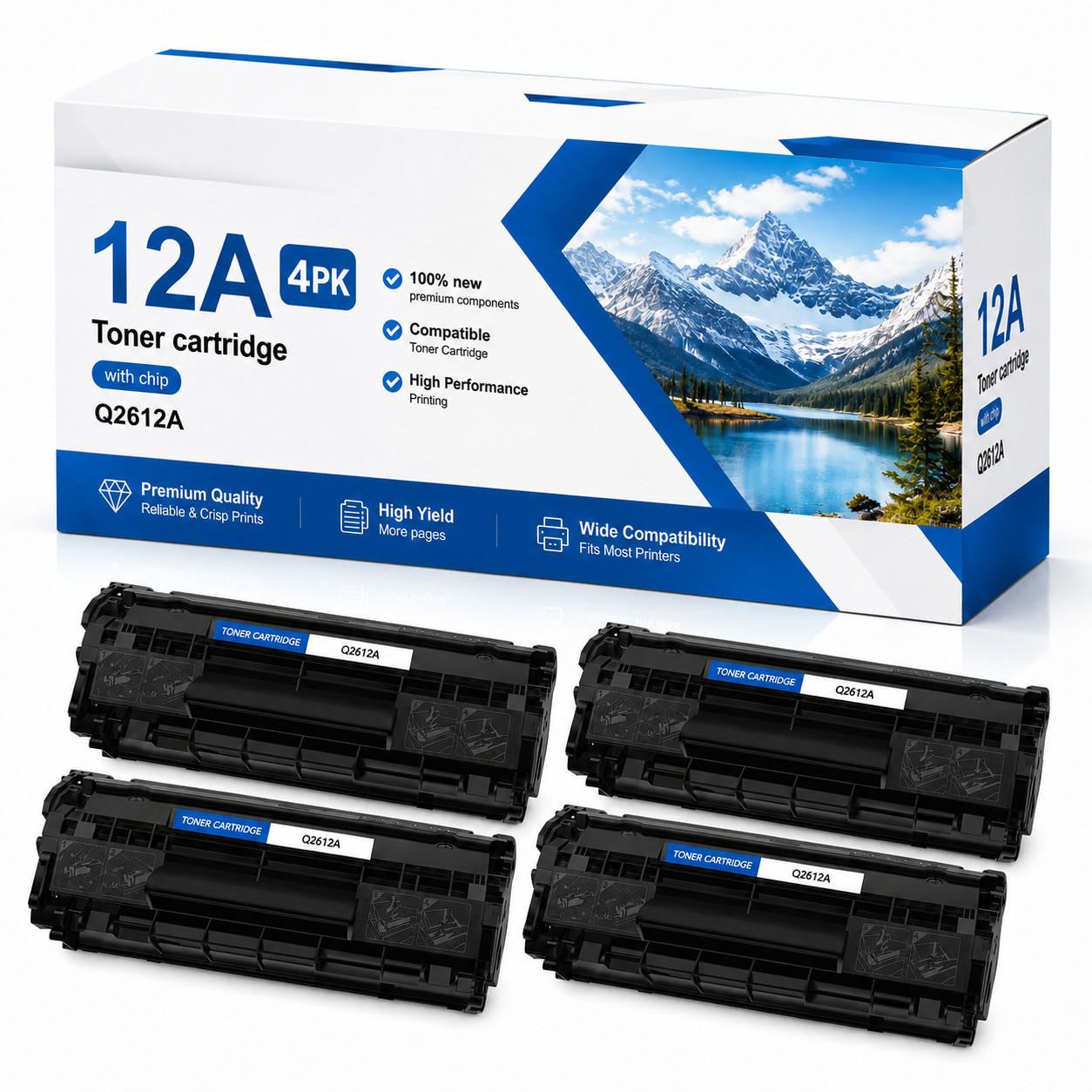 4PK 12A Q2612A black Toner Cartridge for LaserJet 1015 M1005 M1319f LBP300 L140