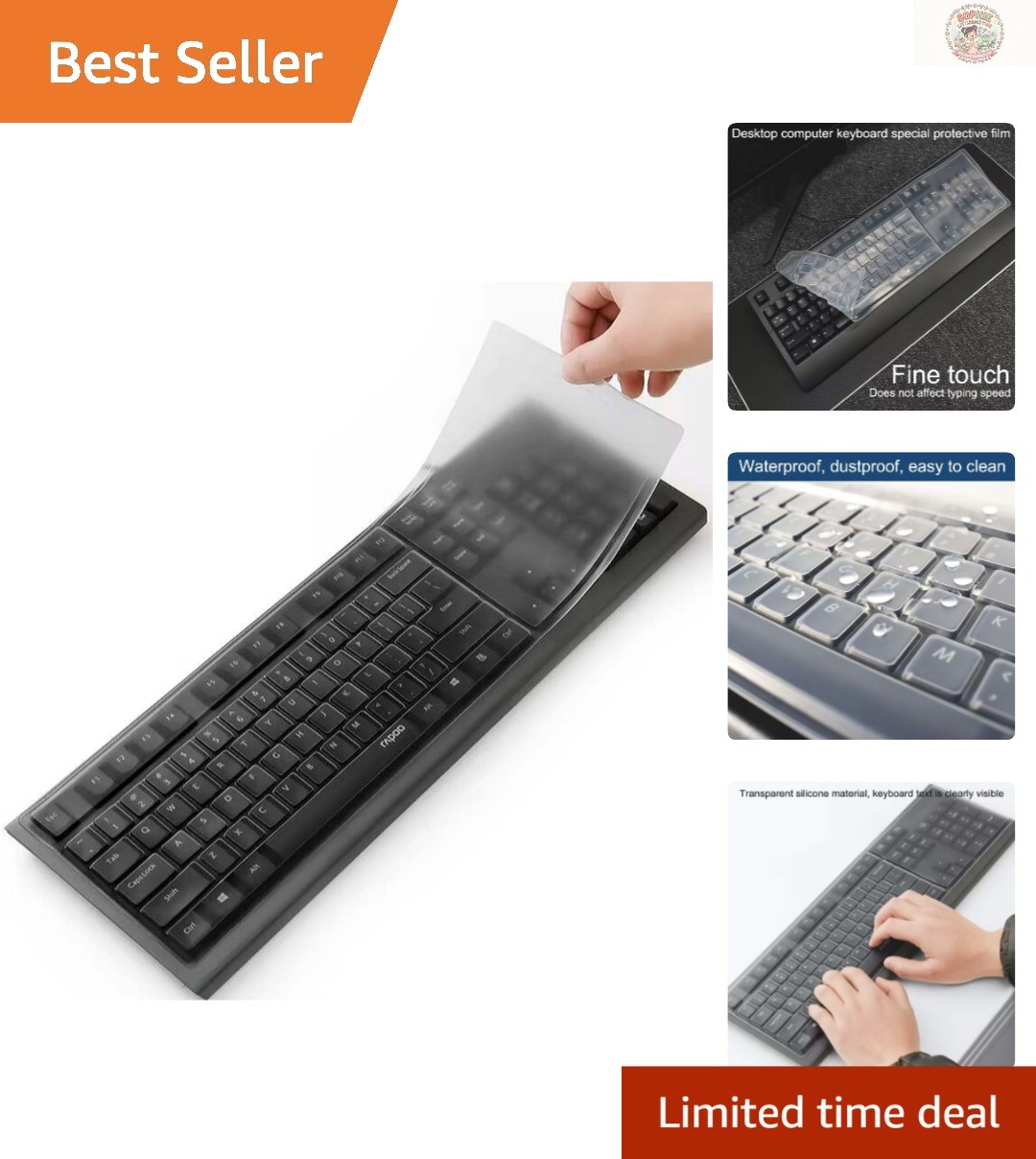 Ultra-Thin Clear Keyboard Cover for 104/107 Keys - Waterproof & Dustproof