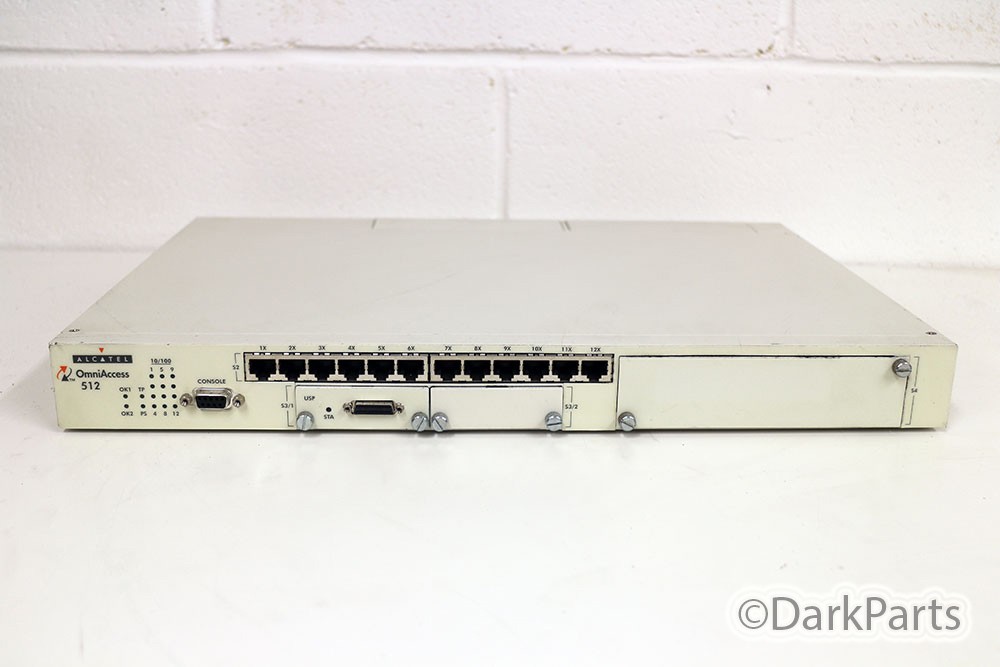 Alcatel OmniAccess 512 12-Port Switch with NOISY FANS & OA-512-USP Serial Module