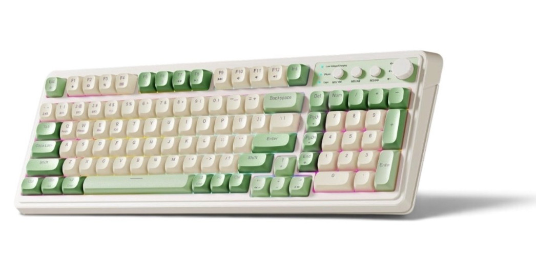 NEW AULA S99 Wireless Mechanical Gaming Keyboard Green + Light Cream