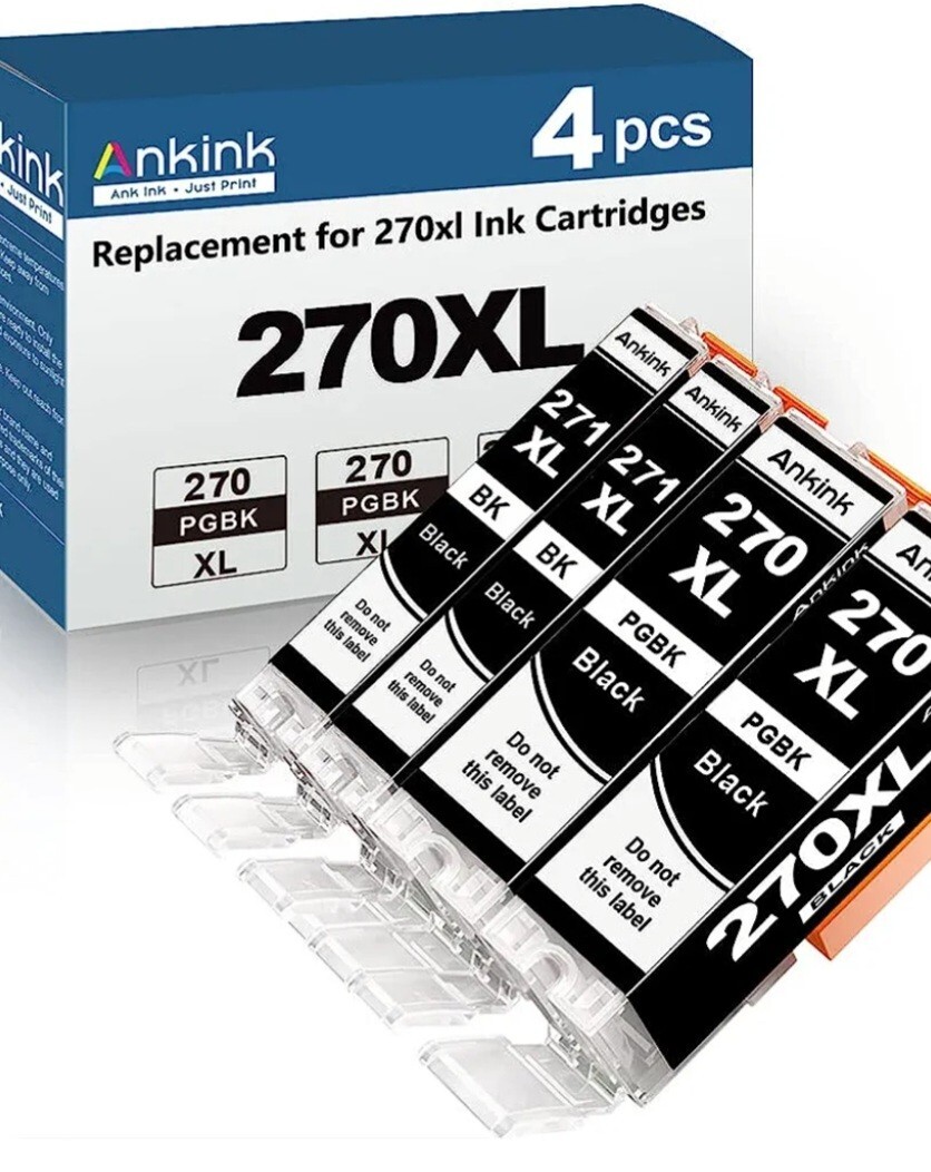 4Pk Ankink Compatible Canon Ink Cartridge PGI-270XL&CLI-271XL Black PIXMA MG5720