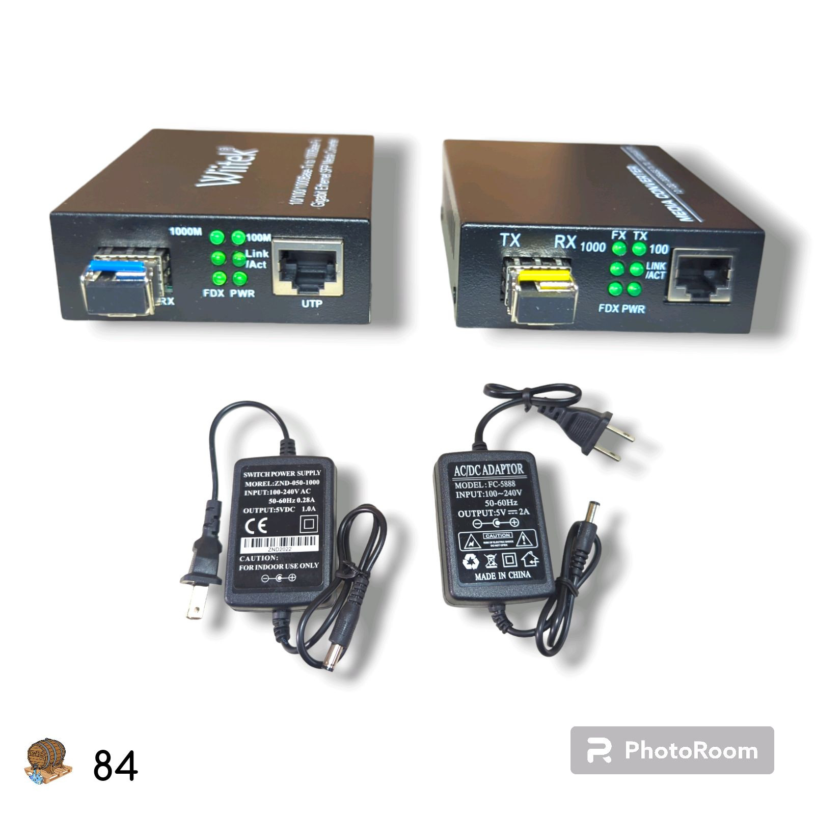 A Pair of 1.25G Bidi Gigabit Ethernet Media Converter w/ 2PCS Bidi + Tranceiver