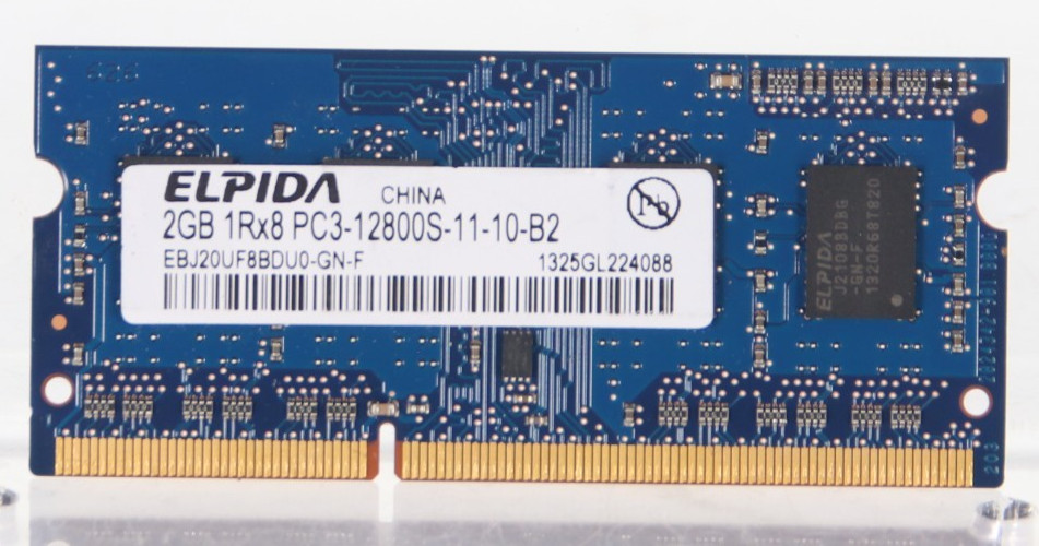 Lot of 2 ELPIDA 2GB 1RX8 PC3-12800S-11-10-B2 EBJ20UF8BDU20-GN-F