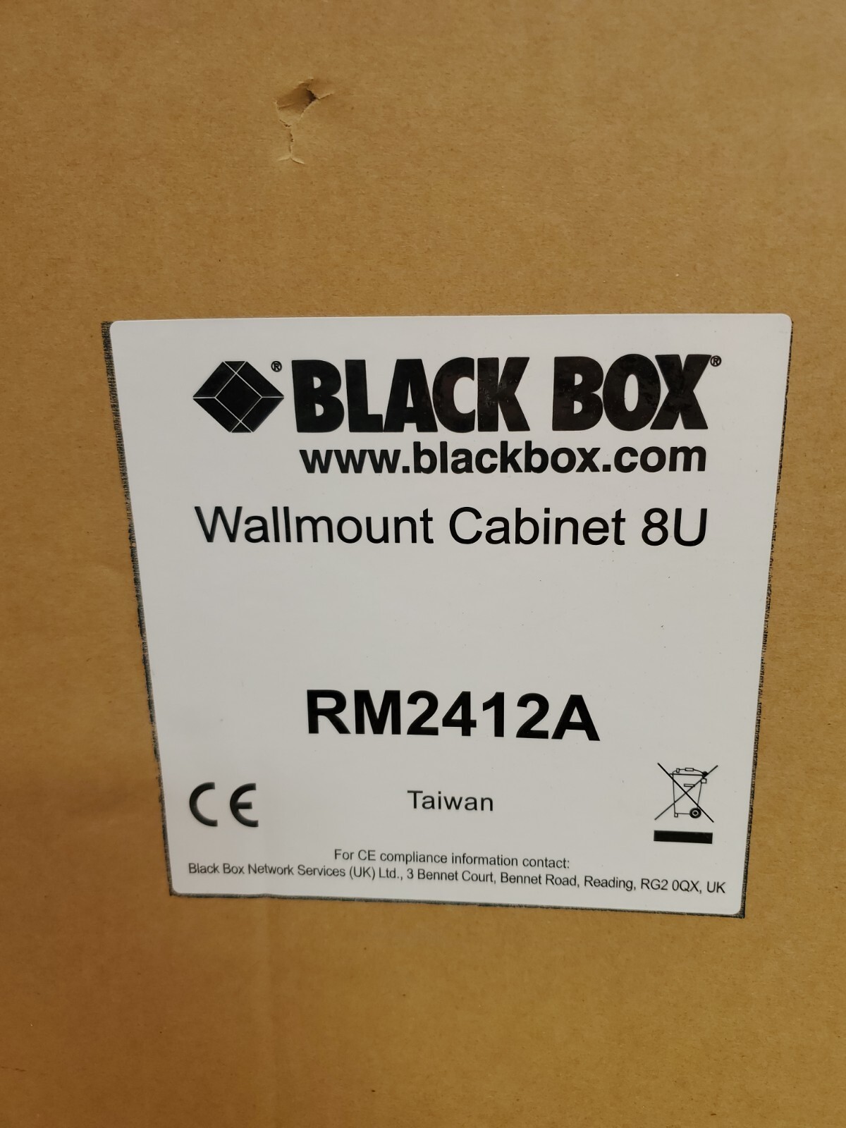 Black Box 8U Wallmount Cabinet 22"w X 23.6"d M6 50-Lb. Capacity - RM2412A