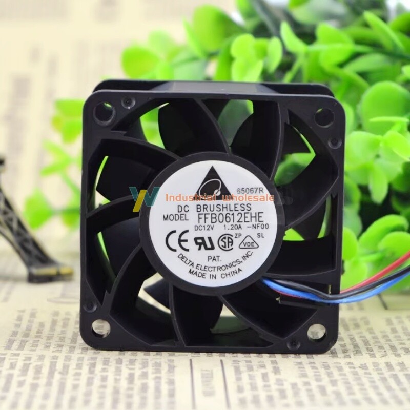 1PC Delta FFB0612EHE 6038 12V 1.2A 6CM 3-Wire Double Ball Bearing Cooling Fan