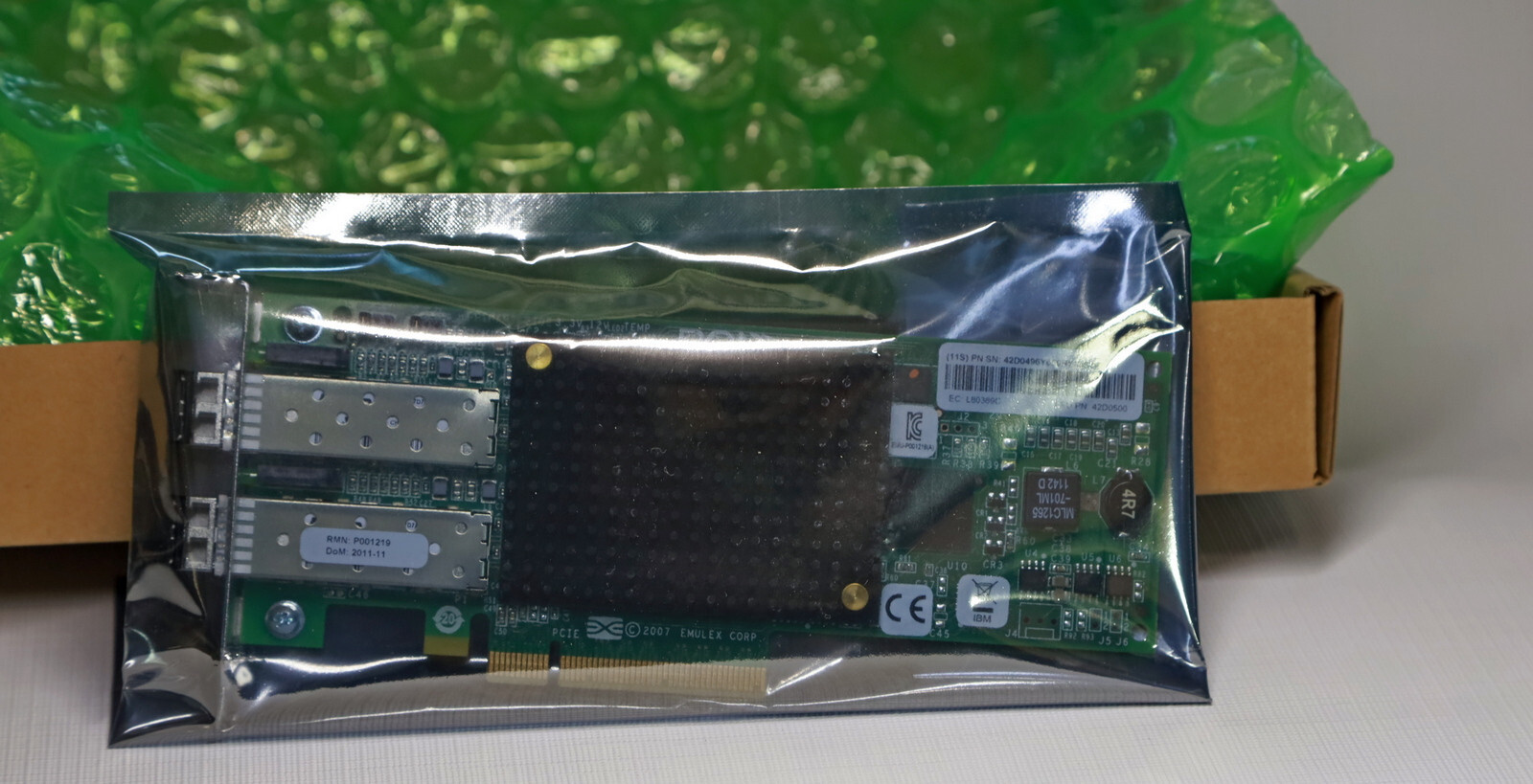 IBM Emulex Dual-port 8Gb Fibre Channel HBA for System X  FRU-42D0500