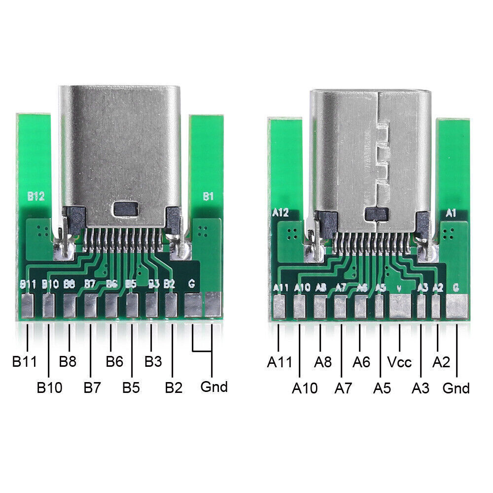 1Set FEMALE / MALE CONNECTOR DIY 24pin USB-C USB 3.1 Type C SMT type + PCB Board