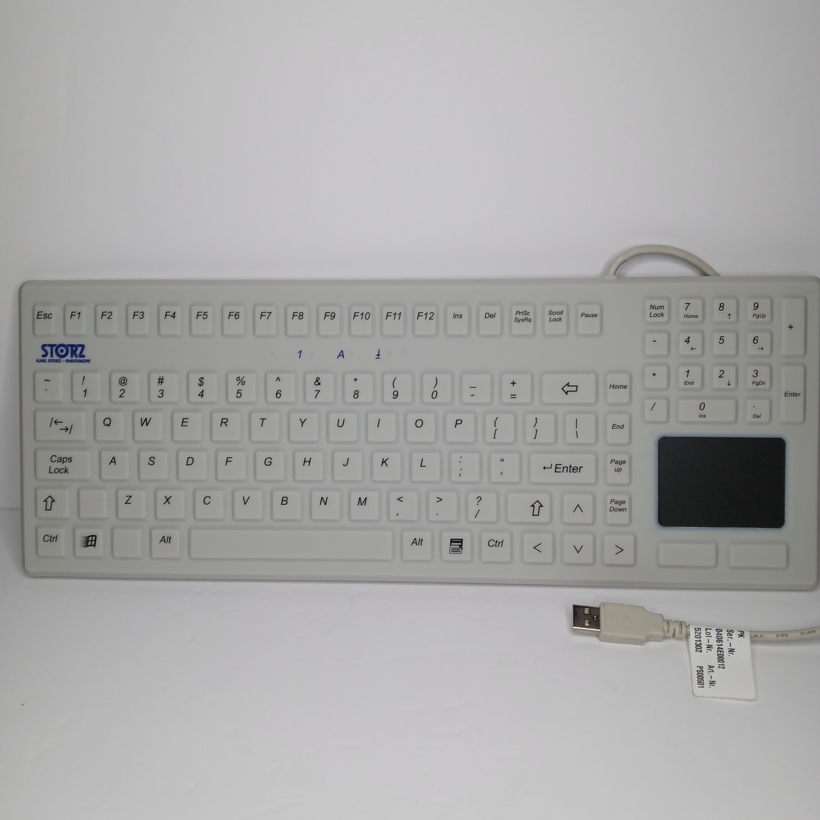 Karl Storz 20040240US Medical-Grade Waterproof USB Keyboard PS00501 Endoscopy