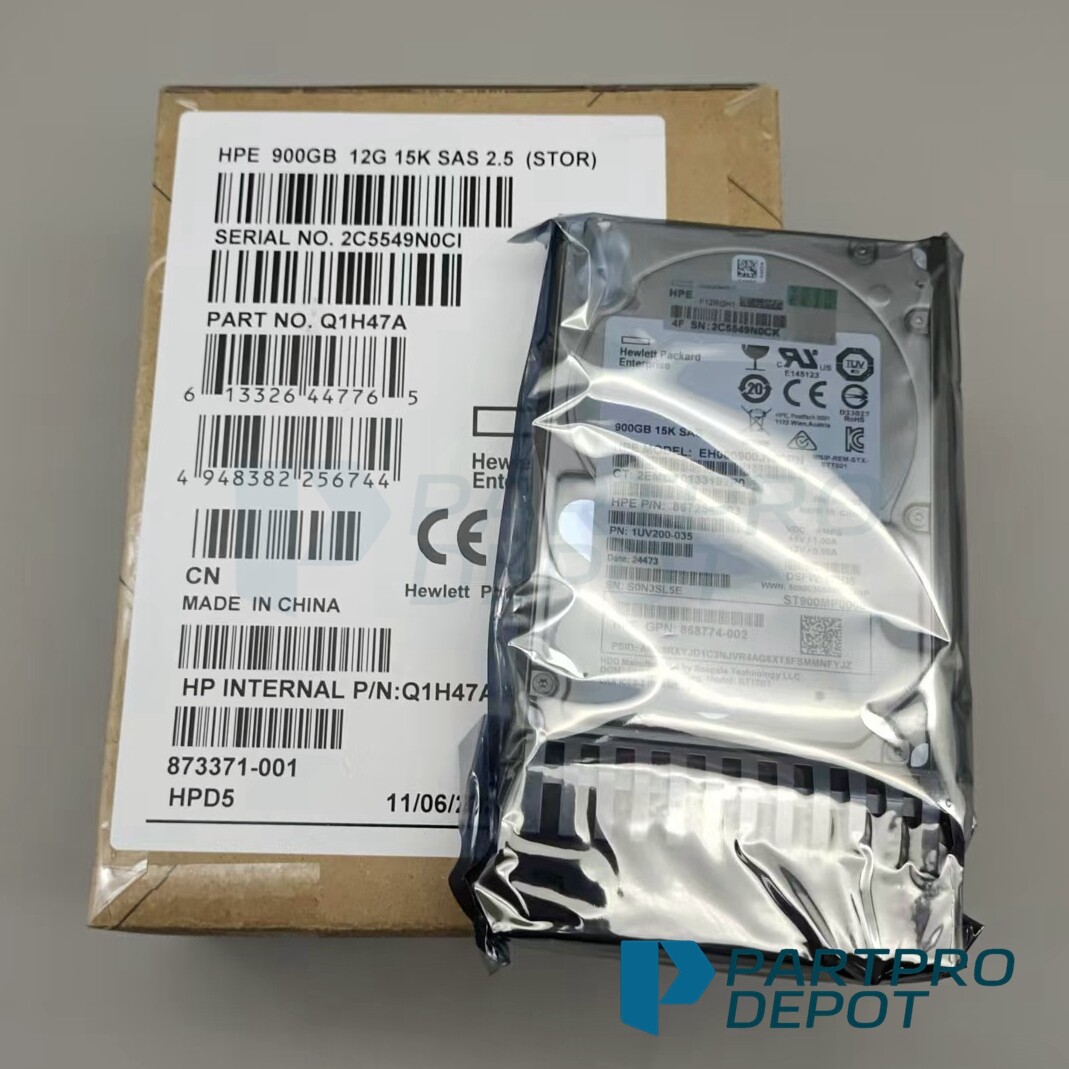New HPE MSA 900GB 12G SAS 15K 2.5IN HDD Hard Drive Q1H47A 873371-001