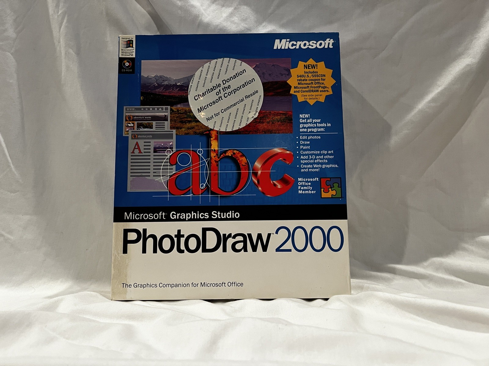 Sealed Microsoft PhotoDraw 2000 V1 Rare Charity Edition Unarchived Extra Program