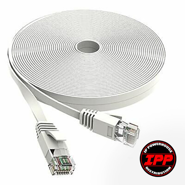 ULTRA SLIM FLAT CAT 6 UTP 32AWG ETHERNET PATCH CORD CABLE 30M 100FT