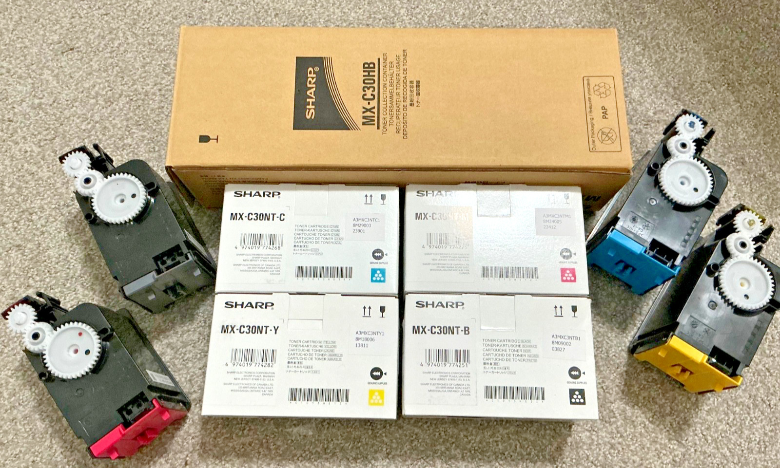 Genuine Sharp MX-C30NT Set CMYK - for MX-C250 MX-C300 MX-C300W MX-C301 MX-C300P