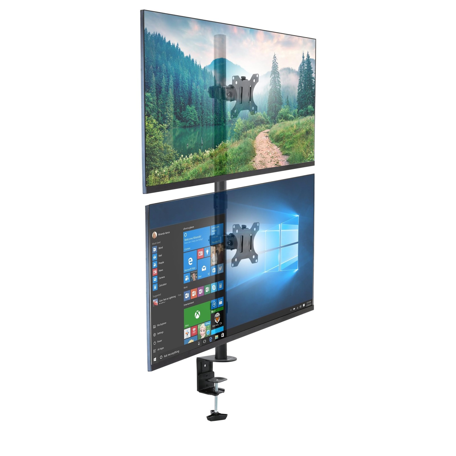 Mount-It Vertical Dual Monitor Mount, Stacked Monitor Stand for 2 Screens 13...