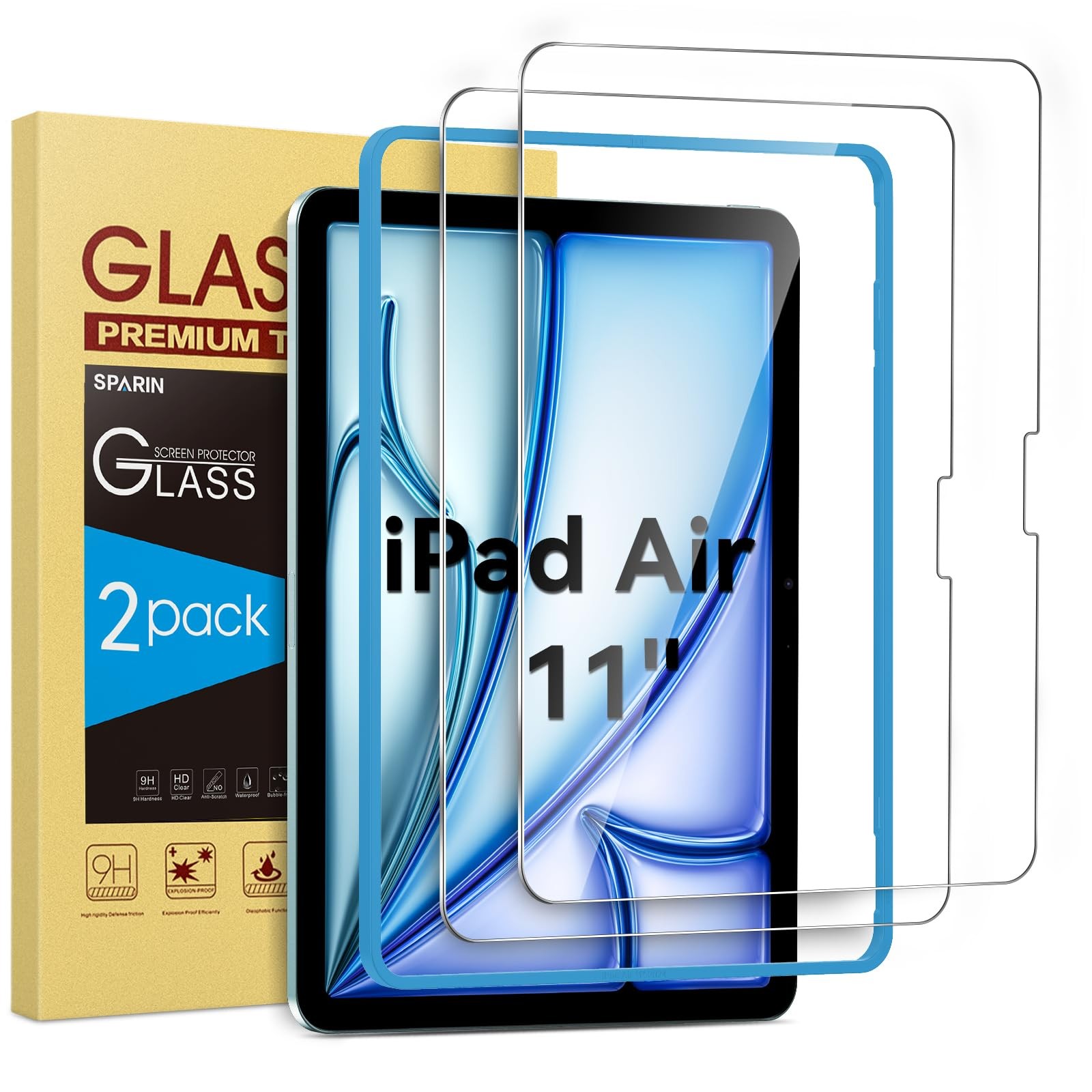 SPARIN 2 Pack Screen Protector for iPad Air 11 11" M4/M3/M2, Clear