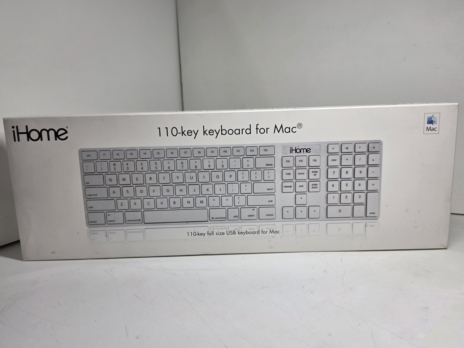 iHome Full Size Wired USB Keyboard for Mac 109-Key White