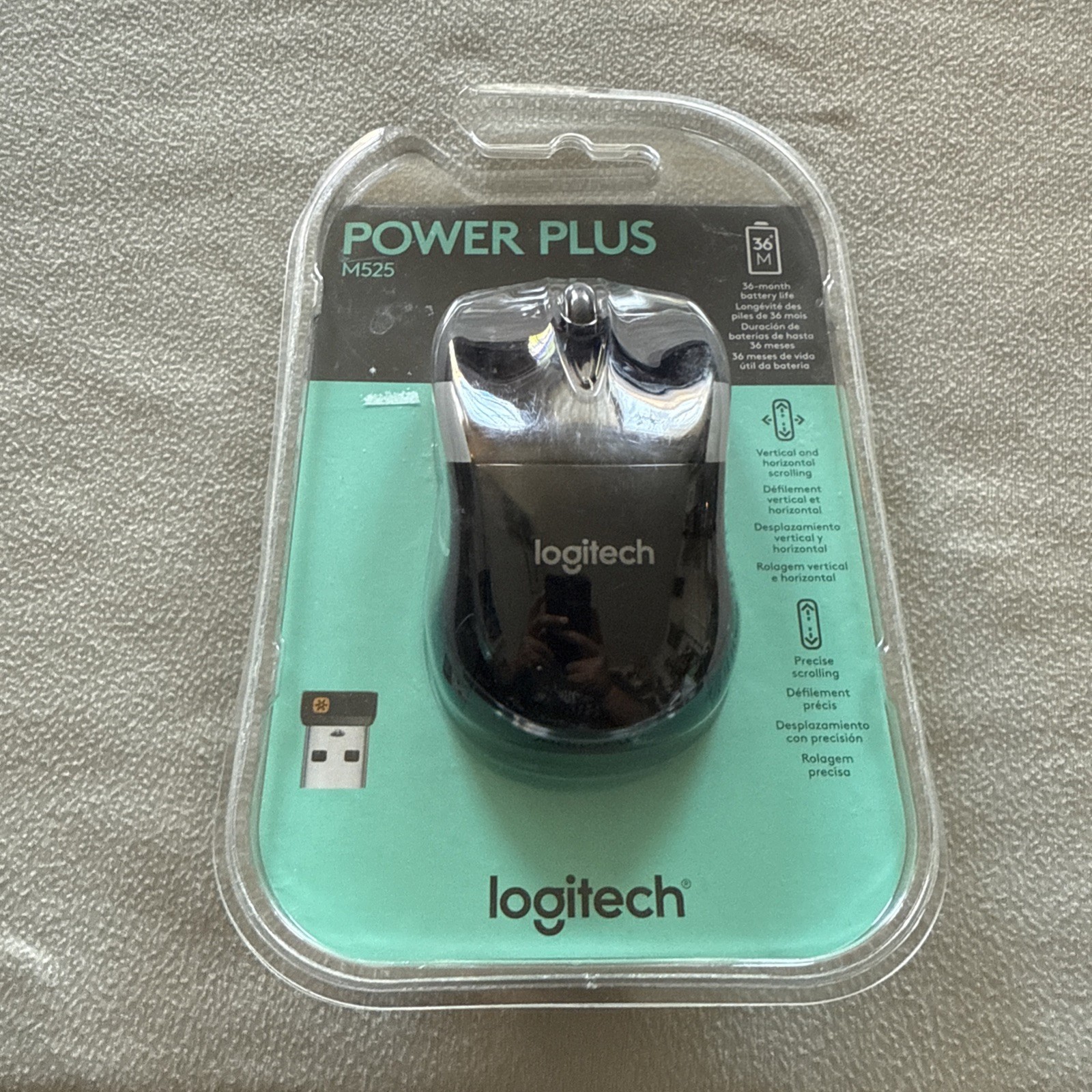 Logitech M525 Power Plus Optical Wireless Mouse Black