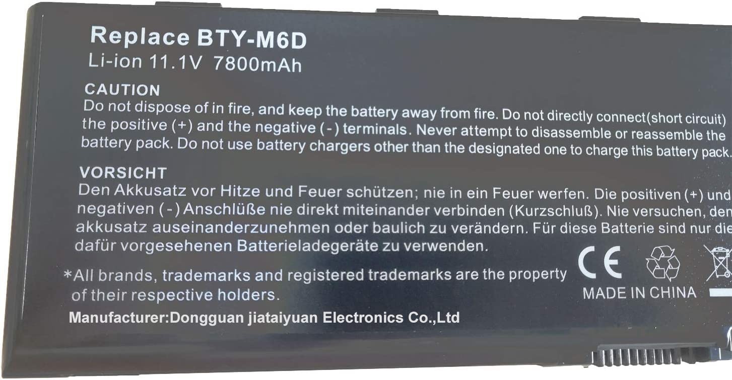 BTY-M6D Laptop Battery for MSI GX60 GT60 T70 GT70 GX660 GT660 GT680 GX70 GT66...
