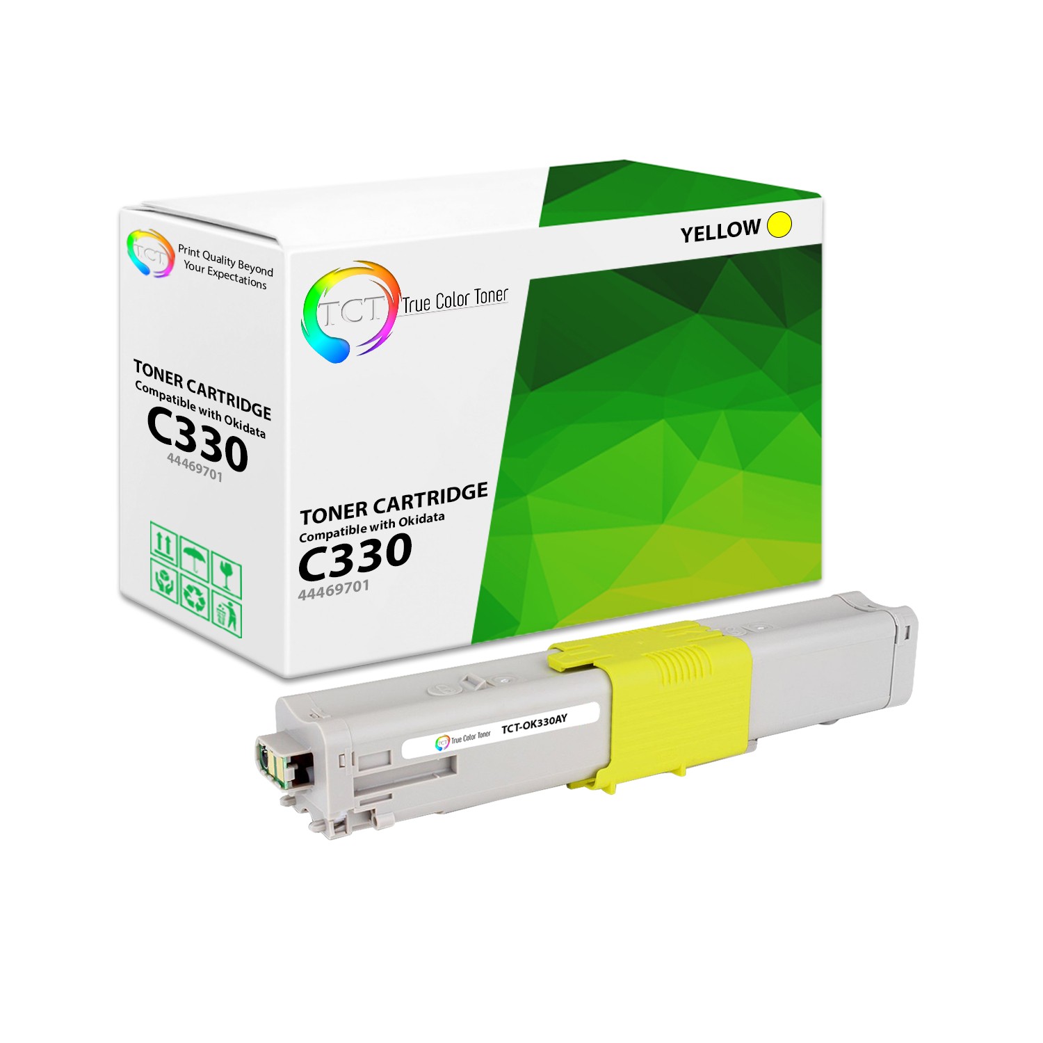 TCT Yellow Oki 44469701 Toner Cartridge For Okidata C330 C310 C530 MC361 MC351