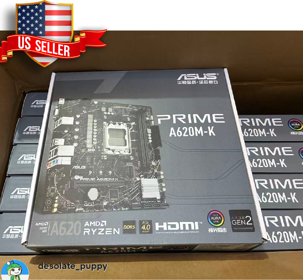 (New) Asus Prime A620M-K AM5 A620 DDR5 mATX Motherboard