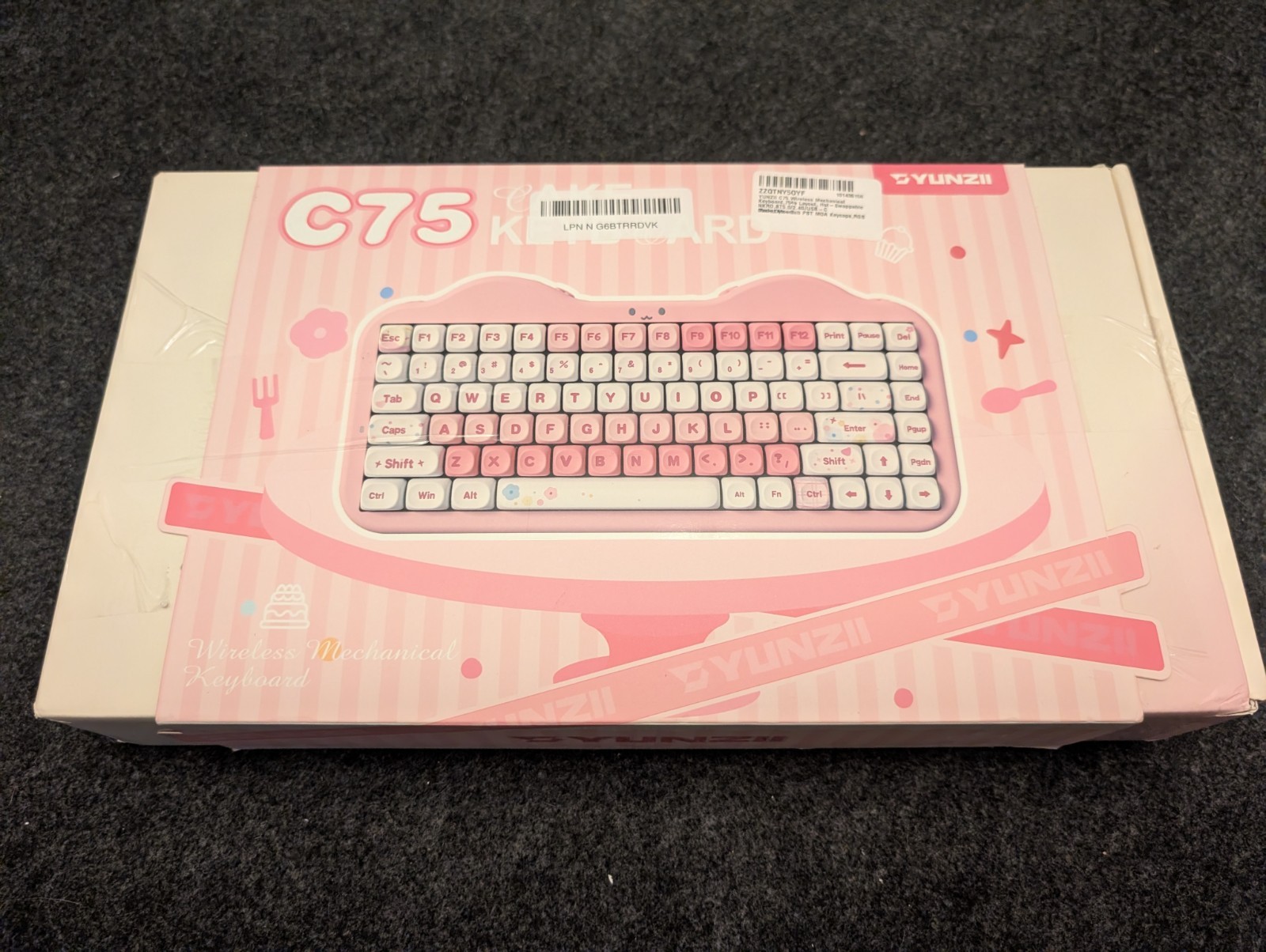 YUNZII C75 Wireless Mechanical Keyboard 75% Layout Candy Switch Pink BRAND NEW 